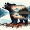 Forest Bear Diamond Painting Kits for Beginner - 5D Bear Diamond Art Kits for Adults, DIY Animal Diamond Painting Gem Art Crafts, Diamond Art Painting